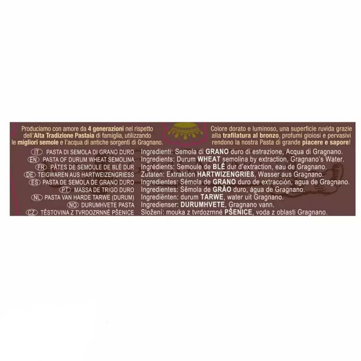La Fabbrica della Pasta di Gragnano "Tiramisu paccheri rigati" Pasta di Gragnano IGP 500 Gr.
