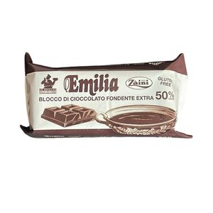 Zaini Emilia Extra Dark Chocolate Block 50% 200 g – Dark Chocolate for Pastry and Cutting
