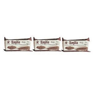 Zaini Emilia Extra Dark Chocolate Block 50% 200 g – Dark Chocolate for Pastry and Cutting_0