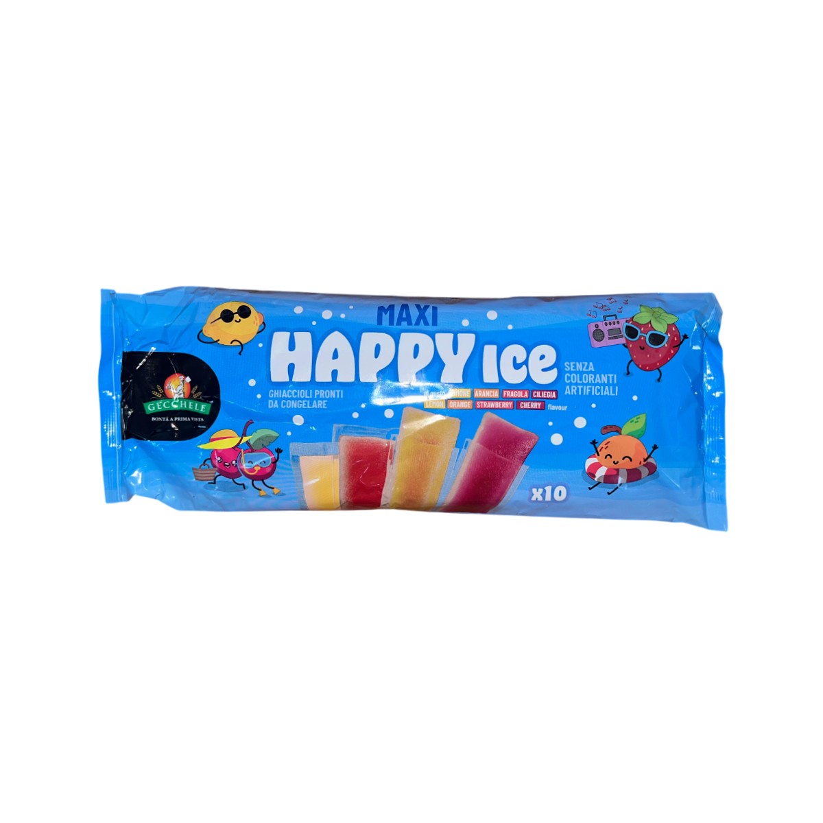 Gecchele Maxi Happy Ice Glaces prêtes à congeler 10 pièces 600 ml.
