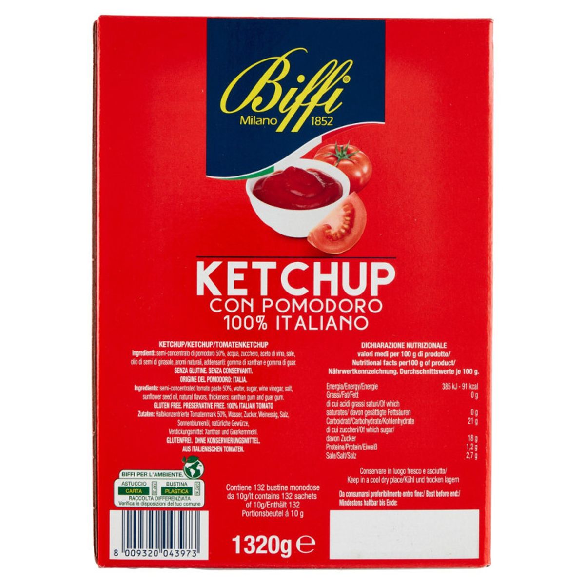 Biffi Ketchup-Beutel 132 x 10 Gr.