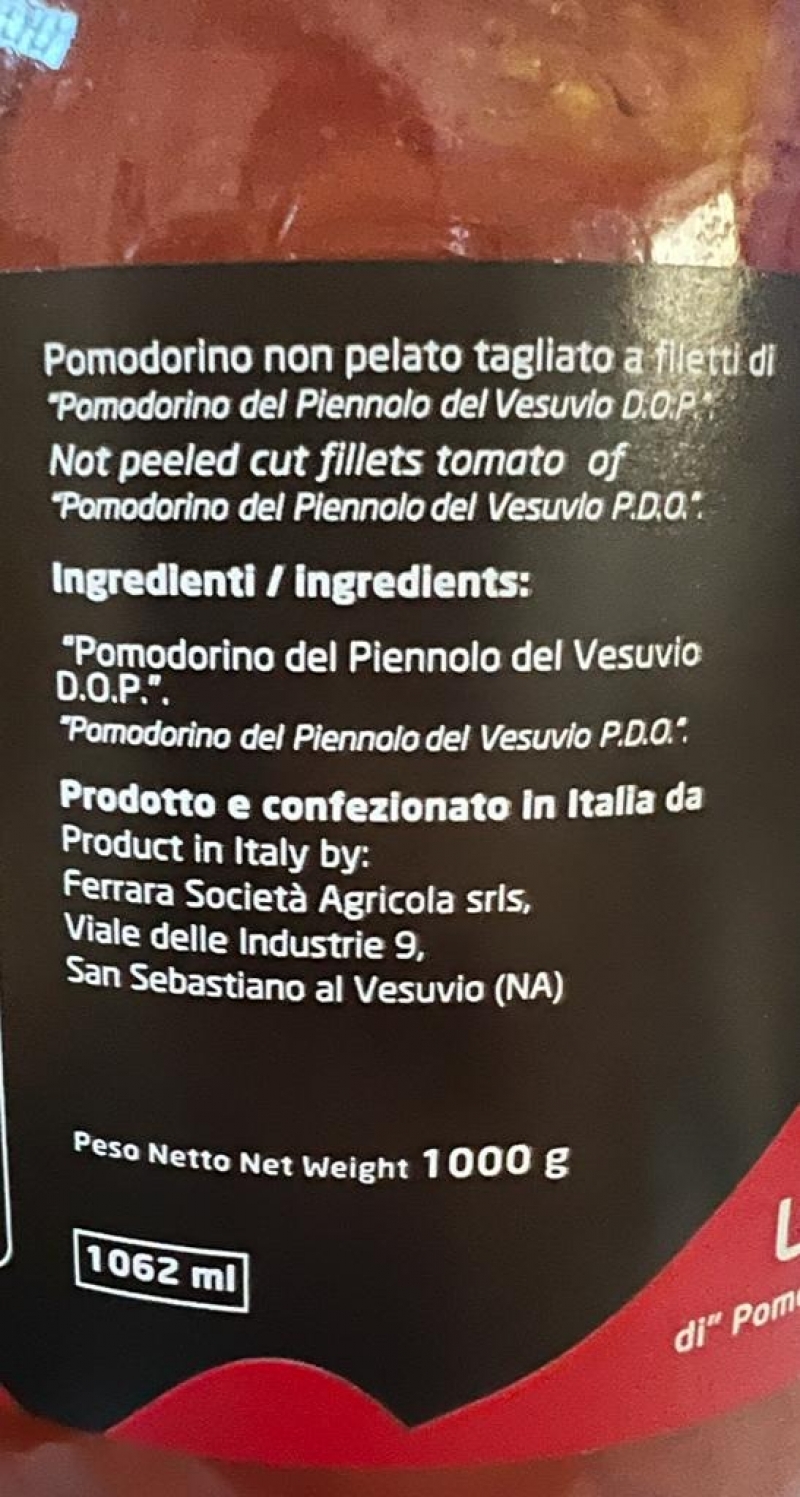 Ferrara Azienda Agricola Le Pacchetelle del Piennolo del Vesuvio D.O.P 1 Kg  - Sabor Auténtico - You Dream Italy, image size:800x1497