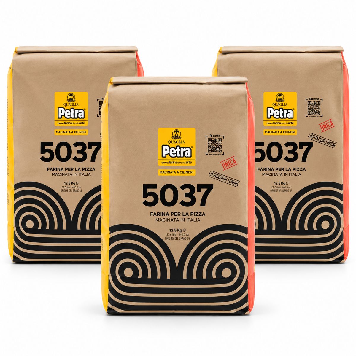 Molino Quaglia Petra 5037 type 0 flour - 12.5 kg - 3 pieces