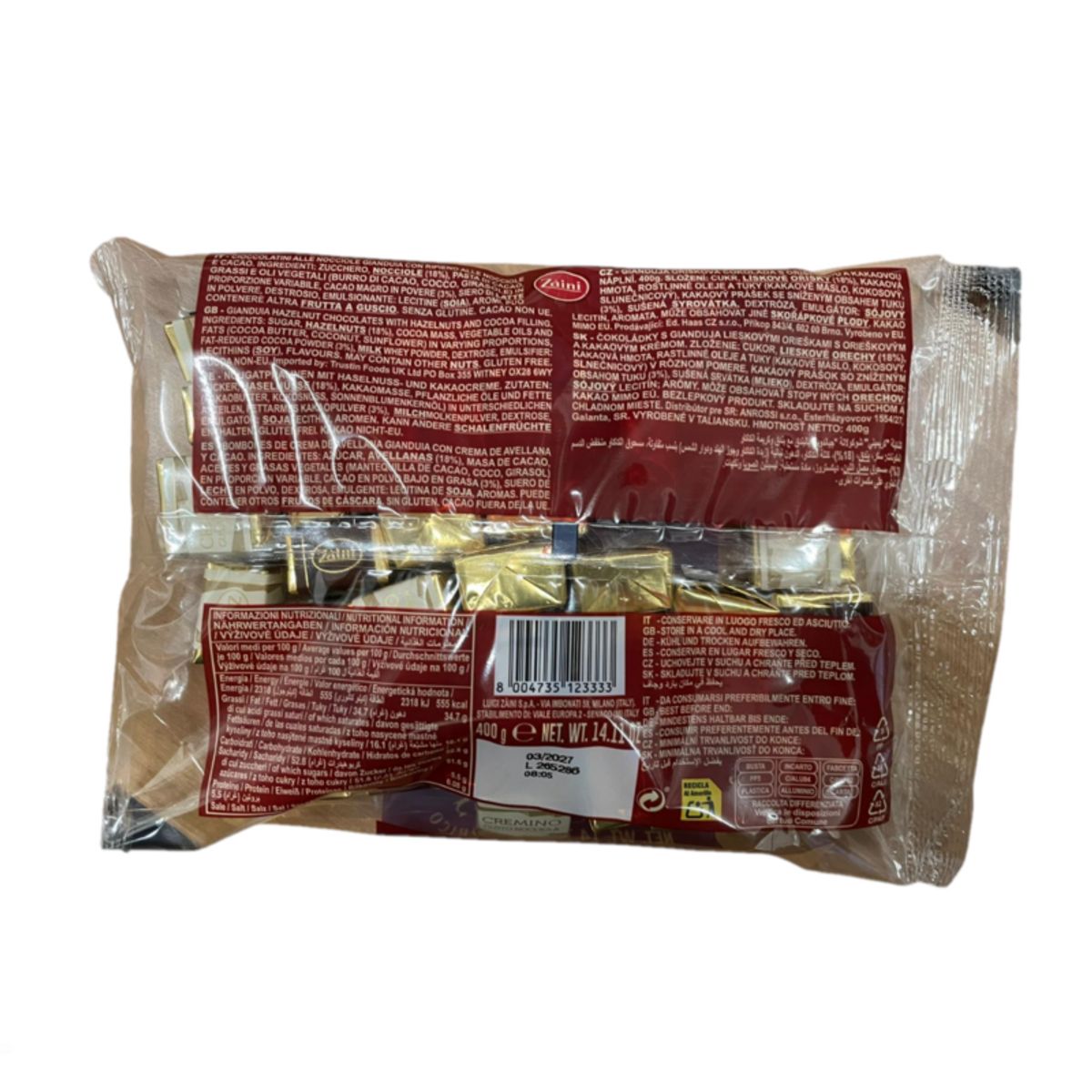 Zaini Cremini Nocciola & Noir 400g – Italian Pralines with Bitter Cocoa and Hazelnuts | Premium Quality