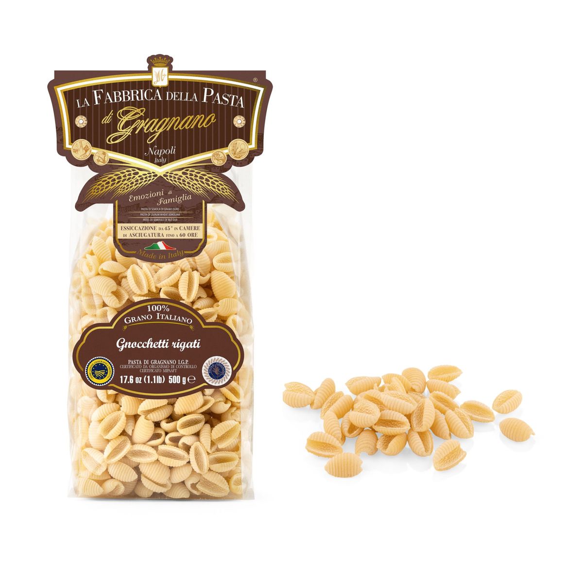 La Fabbrica della Pasta di Gragnano "Gnocchetti Rigati" Pasta di Gragnano IGP 500 Gr.