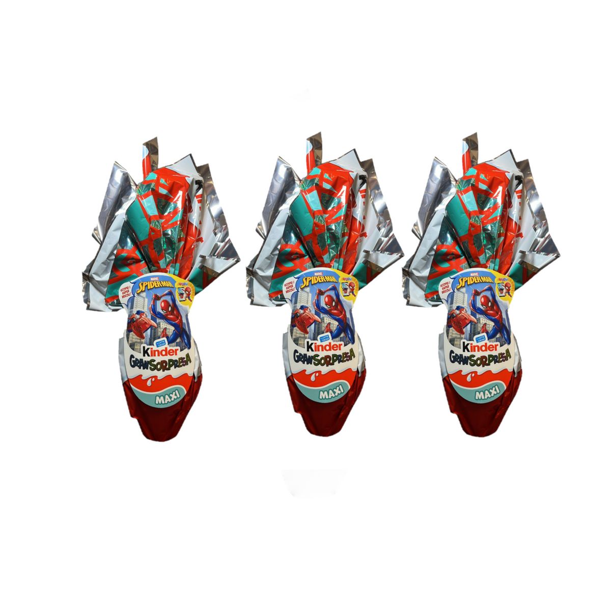 Kinder Uovo Maxi Spider-man 220 Gr - 3 Pezzi
