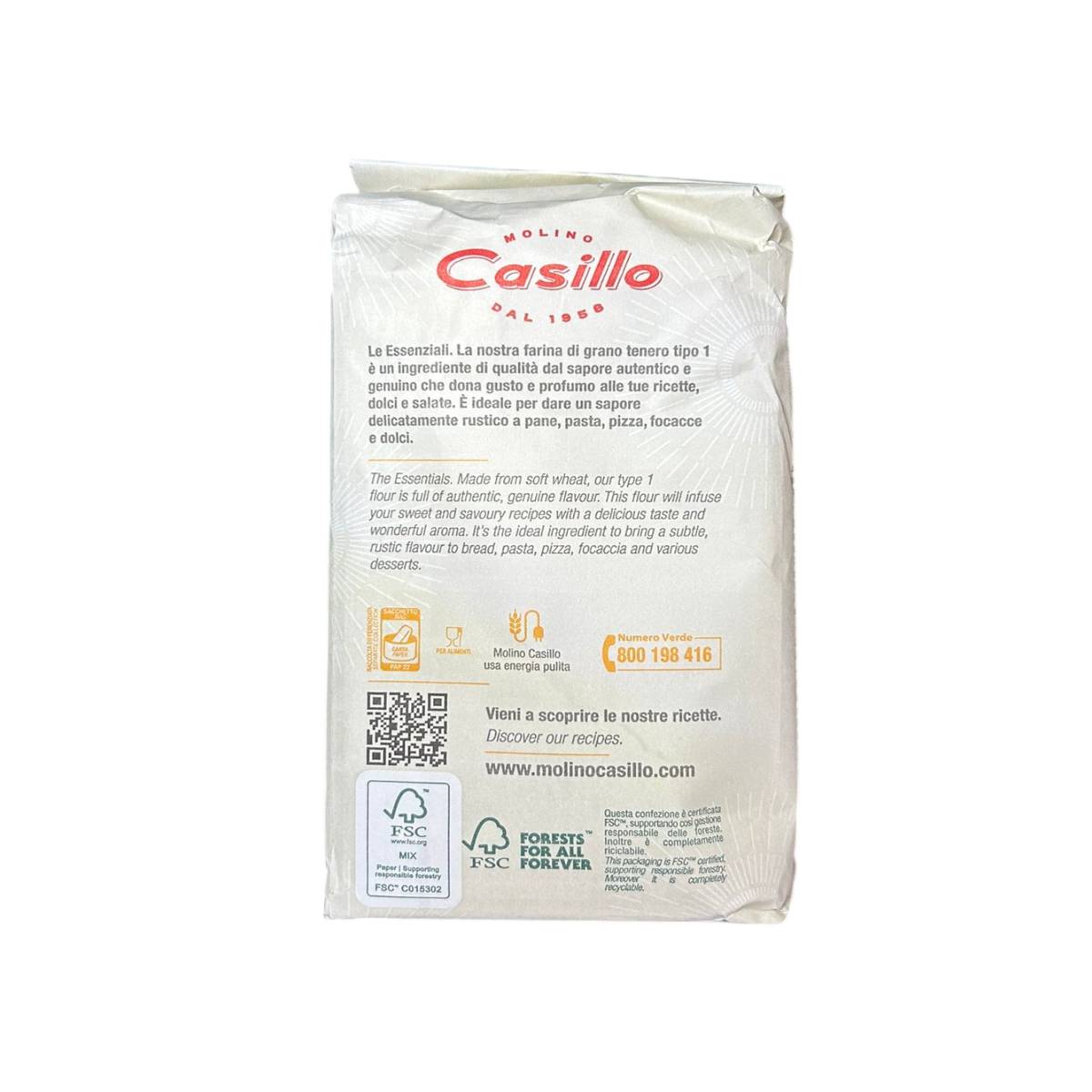 Molino Casillo Farina di Grano Tenero Tipo 1 W240 1 Kg