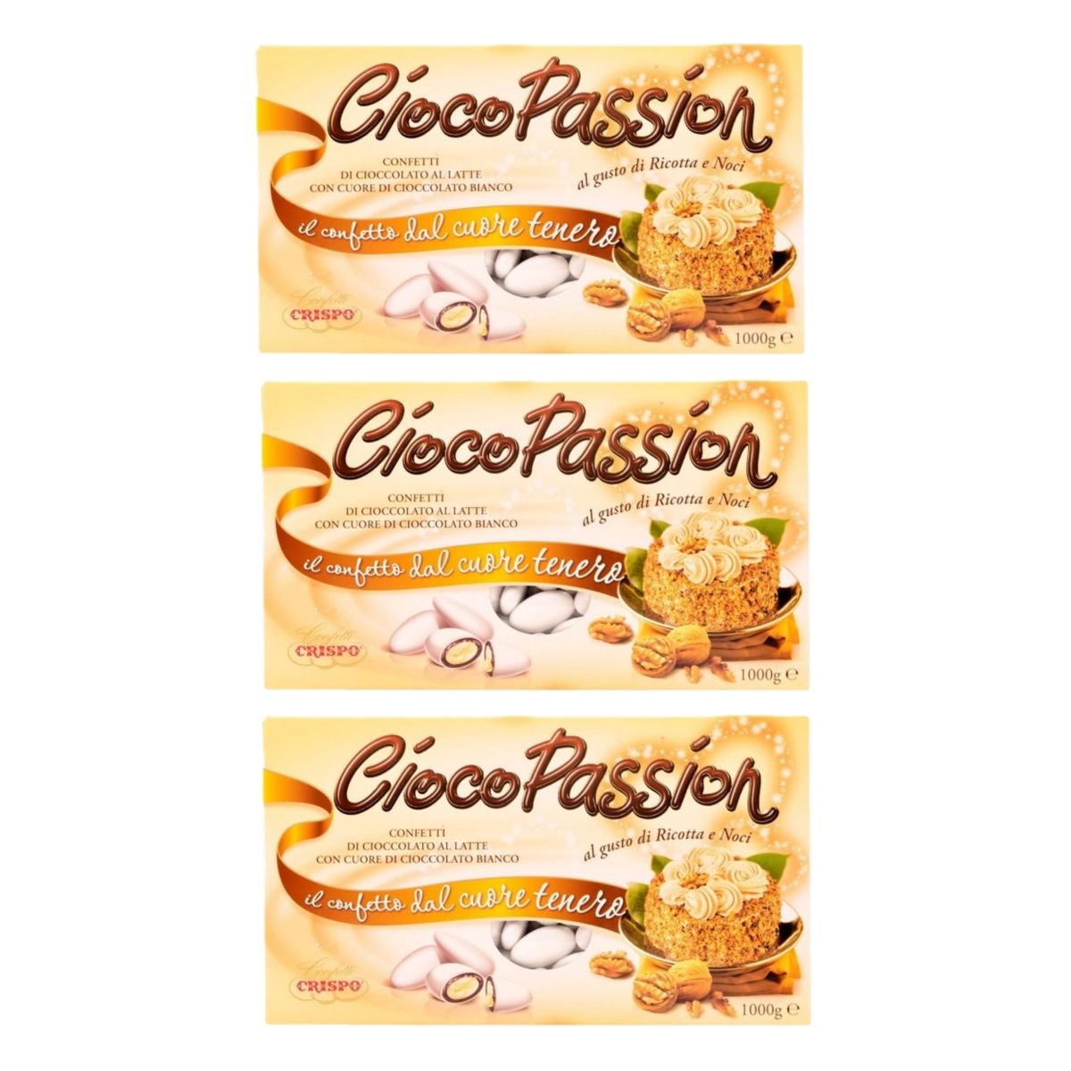 Confetti Crispo CiocoPassion Ricotta and Walnuts 1 kg. 3 pieces
