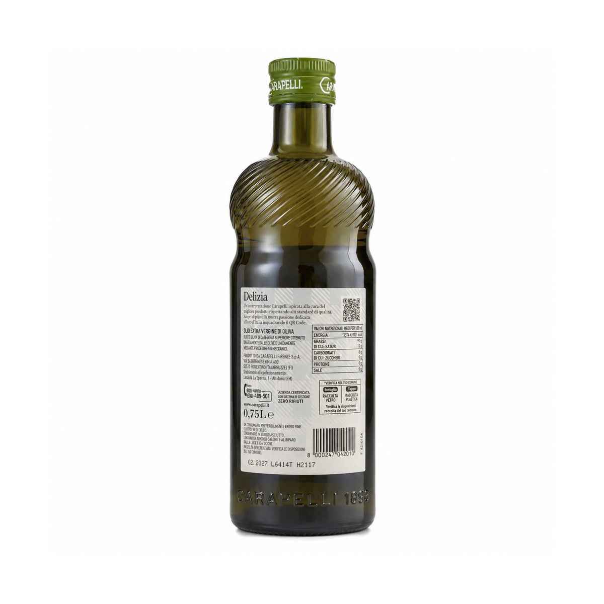 Carapelli Delizia Extra Virgin Olive Oil 750 ml