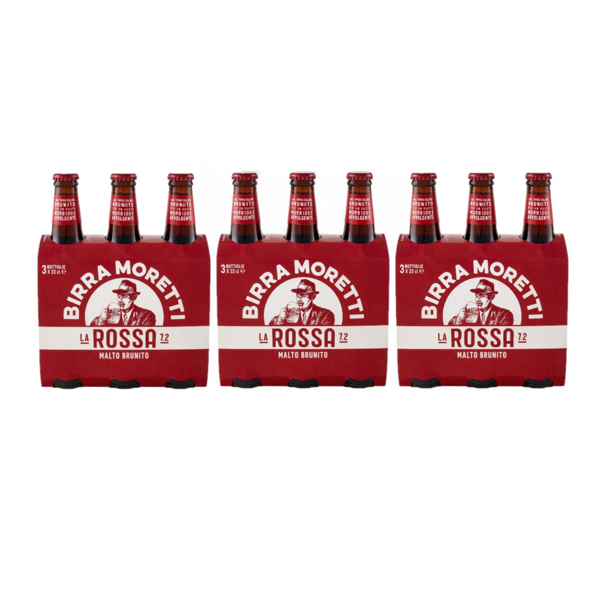MORETTI LA ROSSA BEER 7.2° 3 X 33 CL - 3 Pieces