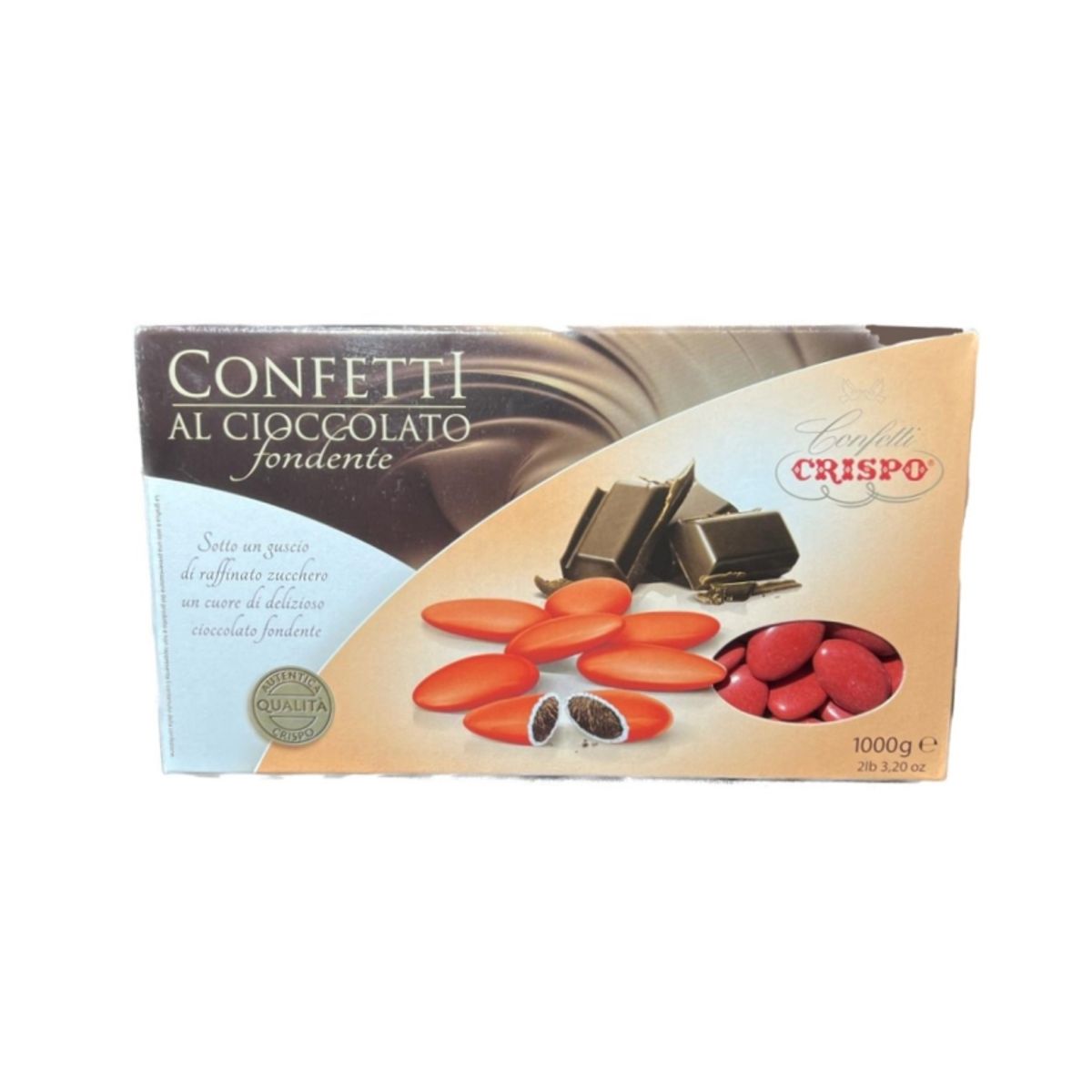 Dragées au chocolat noir rouge Crispo 1 Kg.