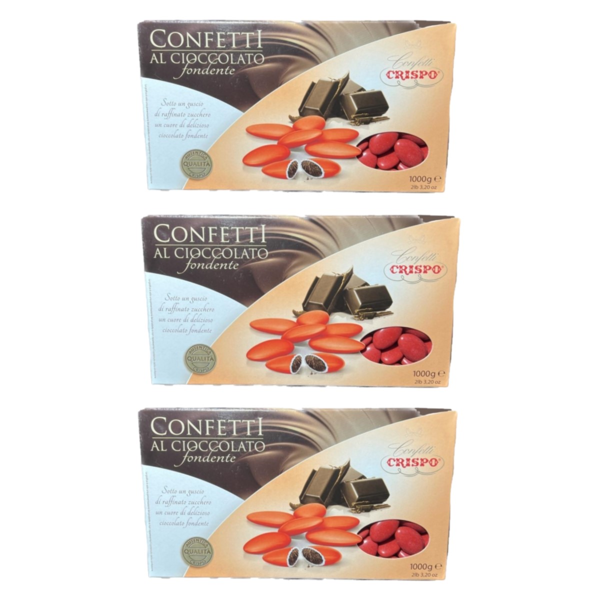 Crispo Dragées Au Chocolat Noir Rouge 1 Kg. 3 pièces