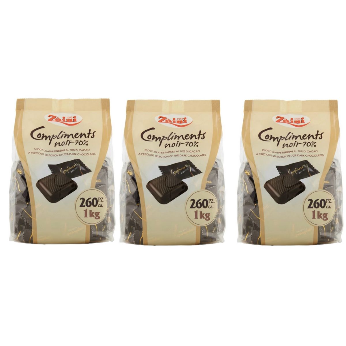 Zaini Komplimente Schwarz 70 % 1 kg – 3 Pezzi