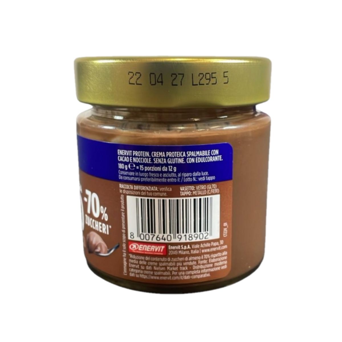 Crema proteica Enervit Protein Keto de cacao y avellanas – Untable sin gluten, -70% de azúcar, rica en proteínas