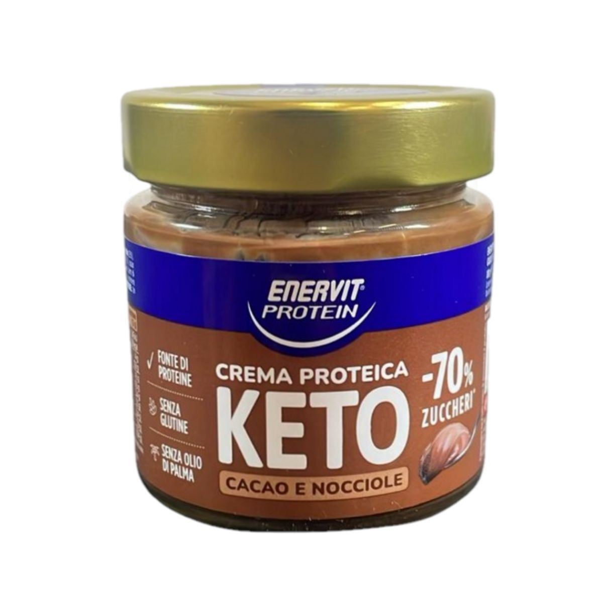 Crema proteica Enervit Protein Keto de cacao y avellanas – Untable sin gluten, -70% de azúcar, rica en proteínas