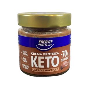 Enervit Protein Crema Keto de Cacao y Avellanas – Alta en Proteínas, Sin Gluten, 70% Menos Azúcar