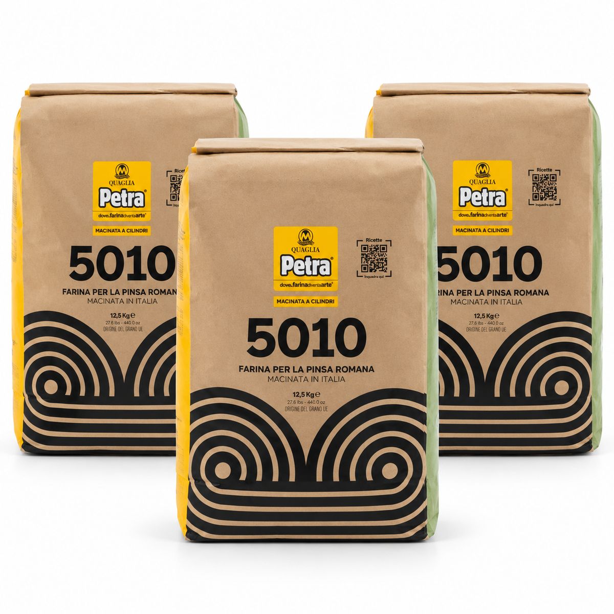 Molino Quaglia Farina PETRA 5010 per Pinsa Romana Kg. 12,5 - 3 pezzi
