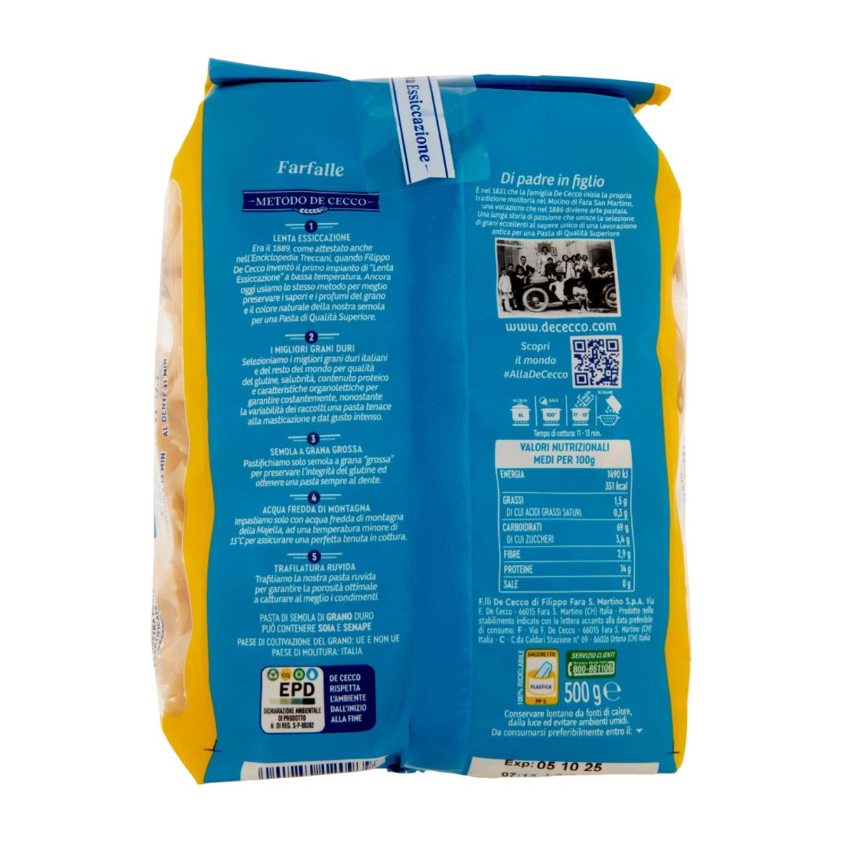 De cecco farfalle n°93 500 Gr.
