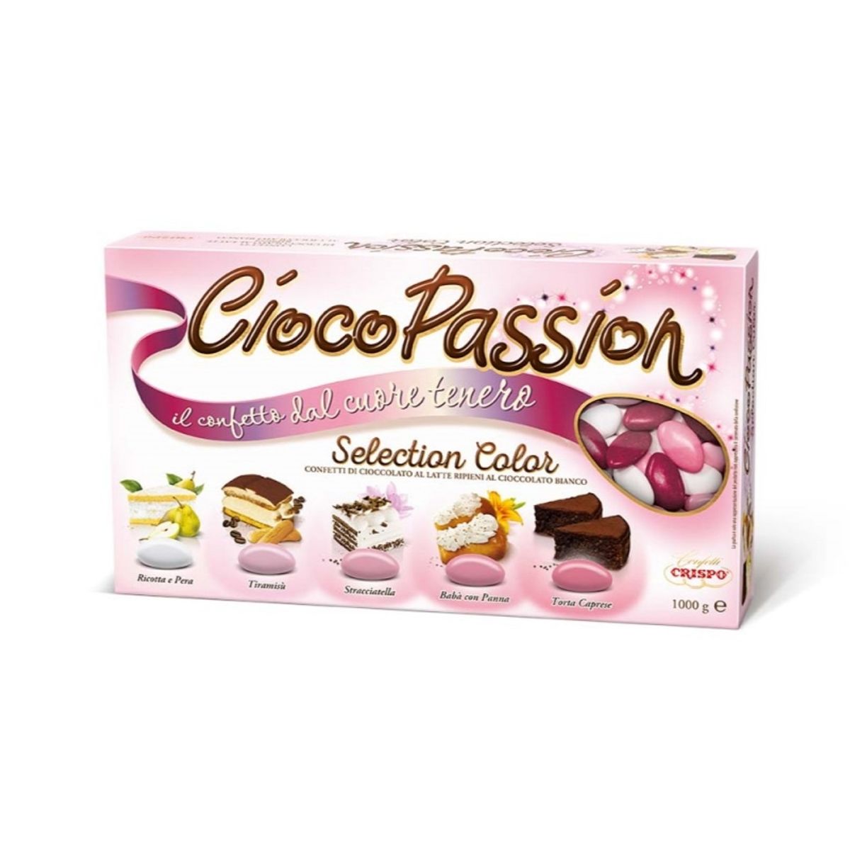 Crispo confeti ciocopassion selección color sabores surtidos rosa 1 kg