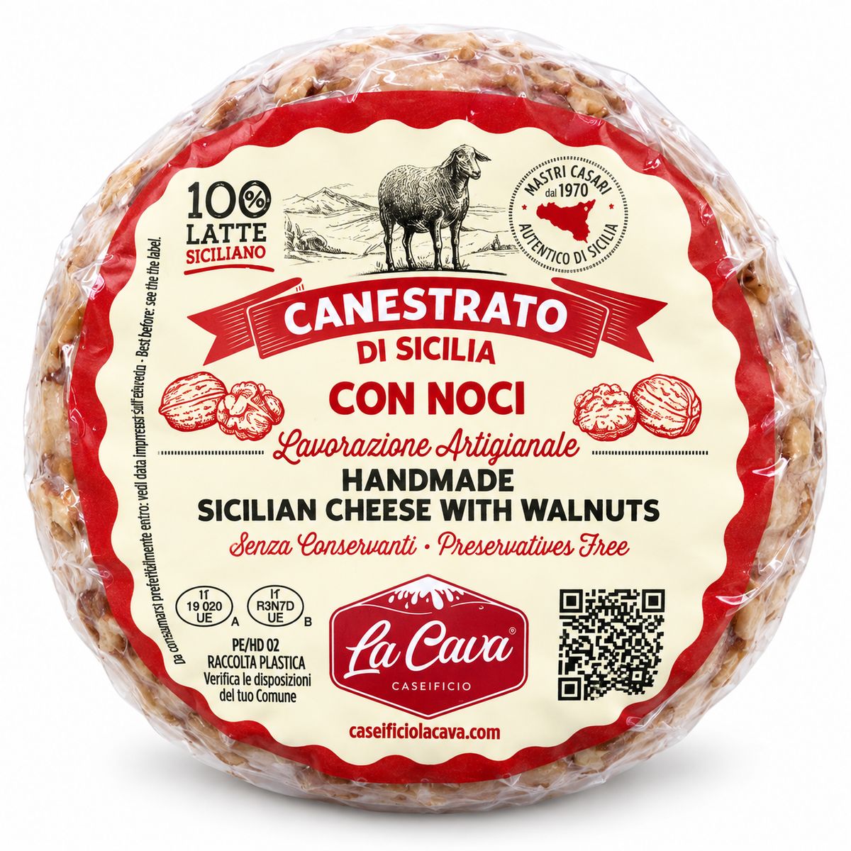Cava Canestrato di Sicilia with Walnuts 500g