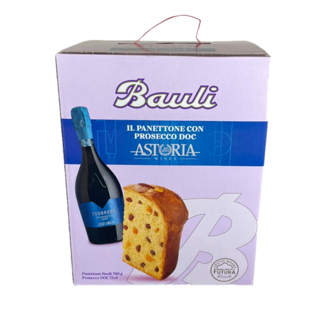 Bauli Il Panettone con Prosecco DOC Astoria – Edizione Regalo 700g + 75cl | Dolce natalizio artigianale con lievitazione naturale e spumante italiano di qualità