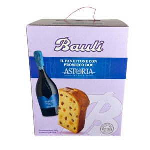 Bauli Il Panettone con Prosecco DOC Astoria – Edizione Regalo 700g + 75cl | Dolce natalizio artigianale con lievitazione naturale e spumante italiano di qualità