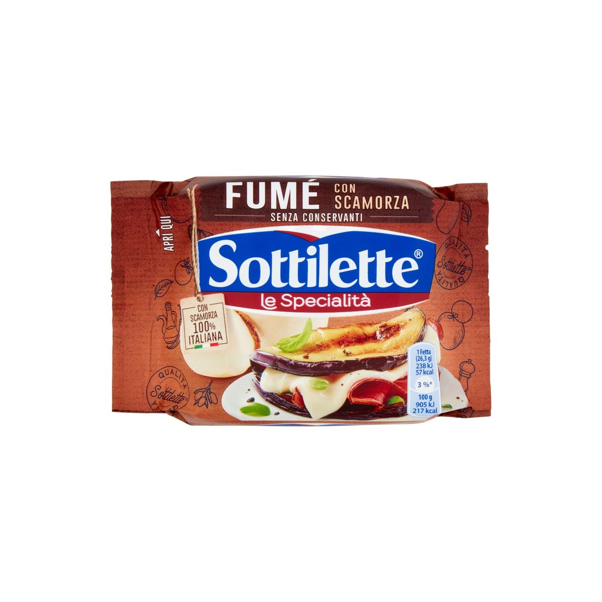 Tranches de fromage fondu avec Scamorza 158 Gr.
