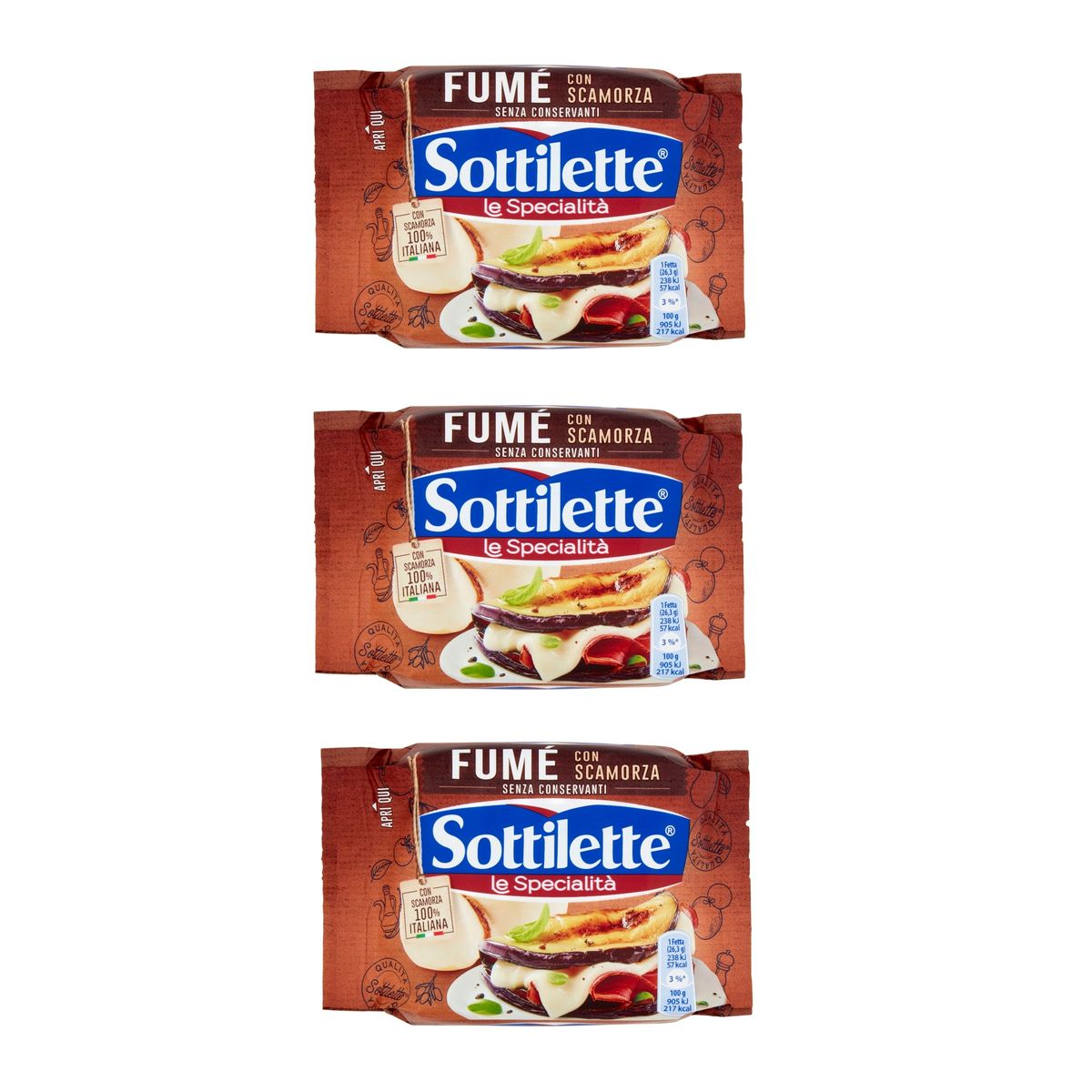 Tranches de fromage fondu avec Scamorza 158 Gr.