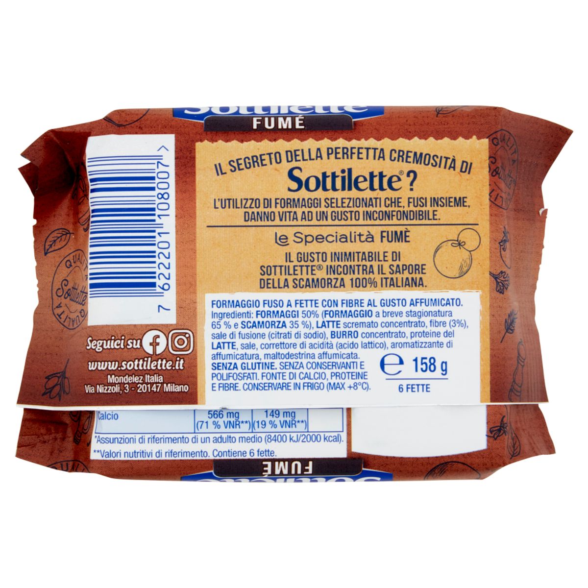 Tranches de fromage fondu avec Scamorza 158 Gr.