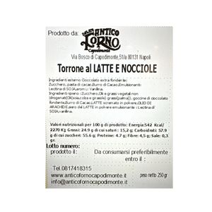 Turrón de los Muertos Antico Forno de Avellanas 250 g – Dulce Artesanal Napolitano con Chocolate y Avellanas Enteras_1