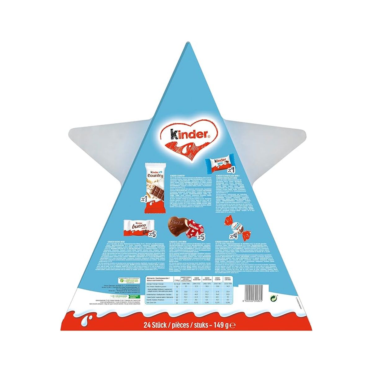Calendrier de l'Avent Kinder Stella 149 g – Calendrier de Noël avec assortiment de chocolats Kinder | Édition limitée de Noël