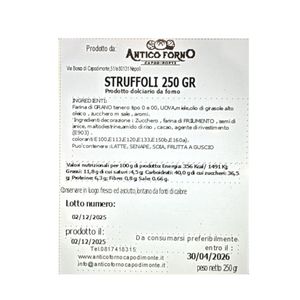 Struffoli Napoletani 250g Antico Forno Capodimonte – Dolce Tradizionale Artigianale con Miele e Diavolini_1