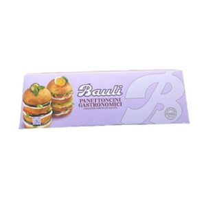 Bauli Mini Panettones Salés 4x80g – Bases moelleuses parfaites pour des garnitures gourmandes et des entrées créatives