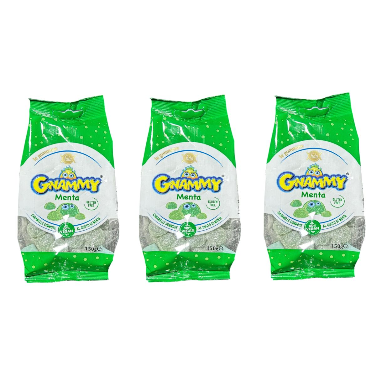 Gnammy Fruchtgummis mit Minzgeschmack, 150 g – 3 Stück