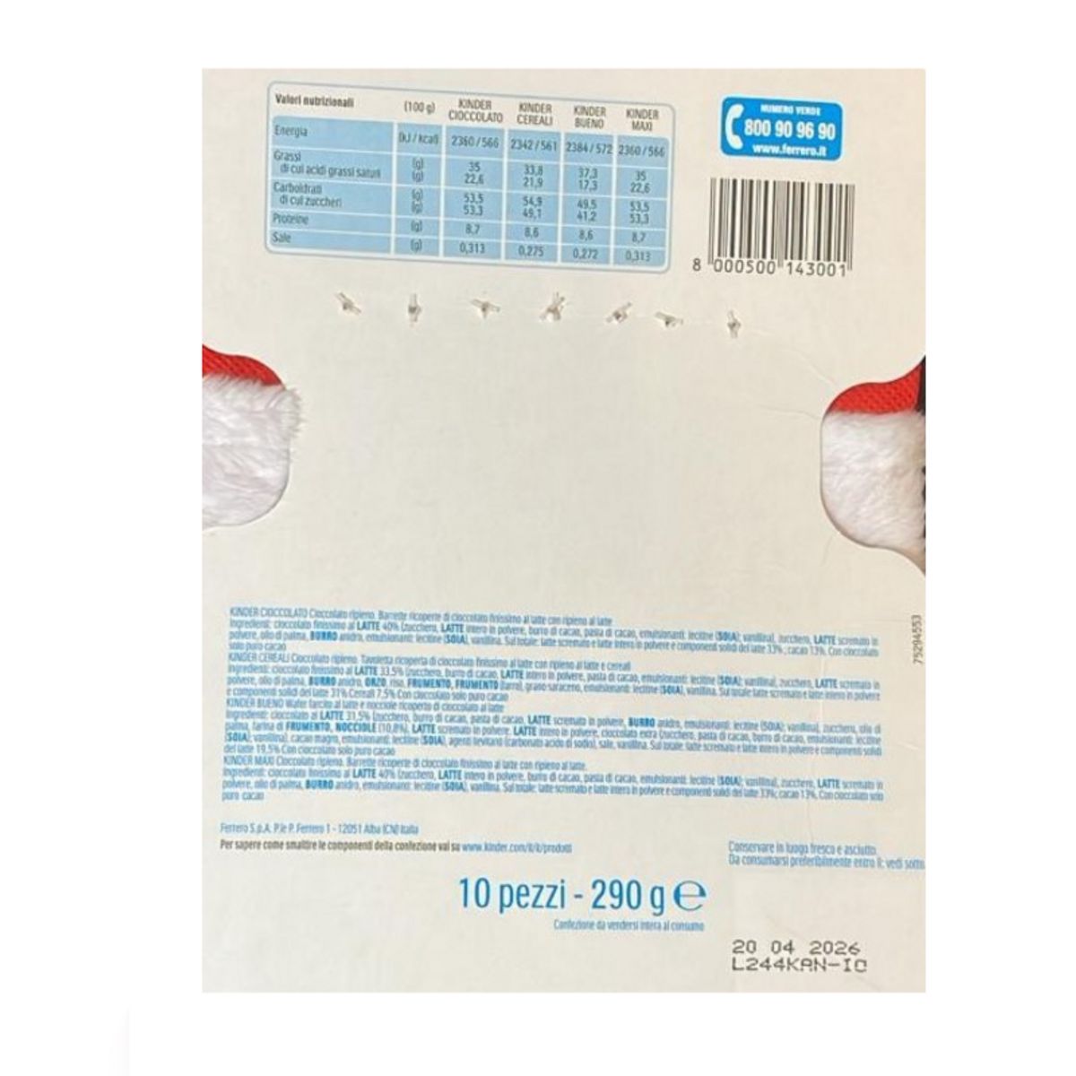 Kinder Classic Stocking 290g – Epiphany stocking filled with assorted Kinder sweets