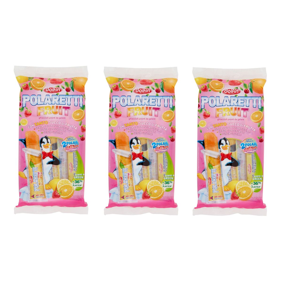 Polaretti Fruit Green Glaces prêtes à congeler 10 pièces 420 ml.