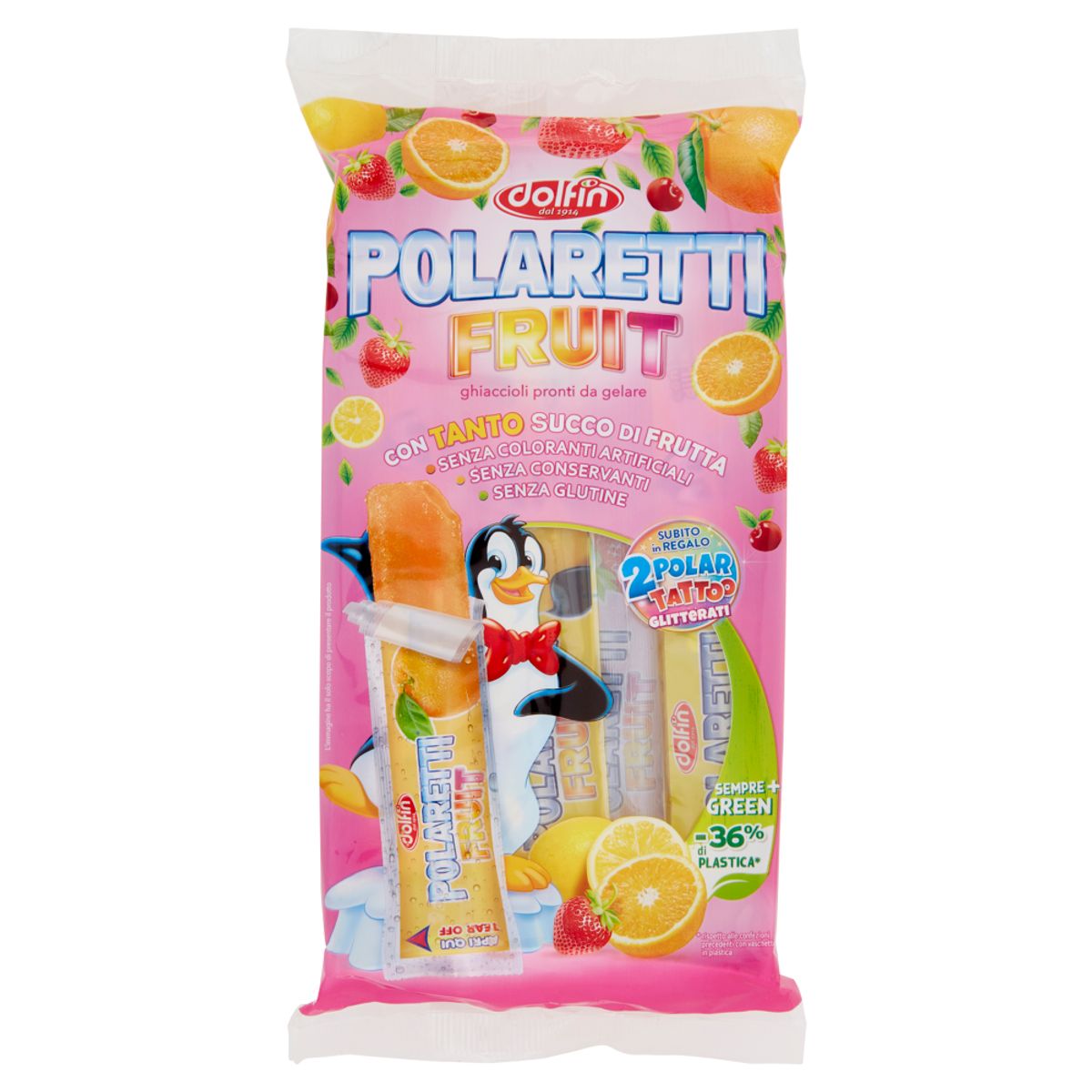 Polaretti Fruit Green Glaces prêtes à congeler 10 pièces 420 ml.