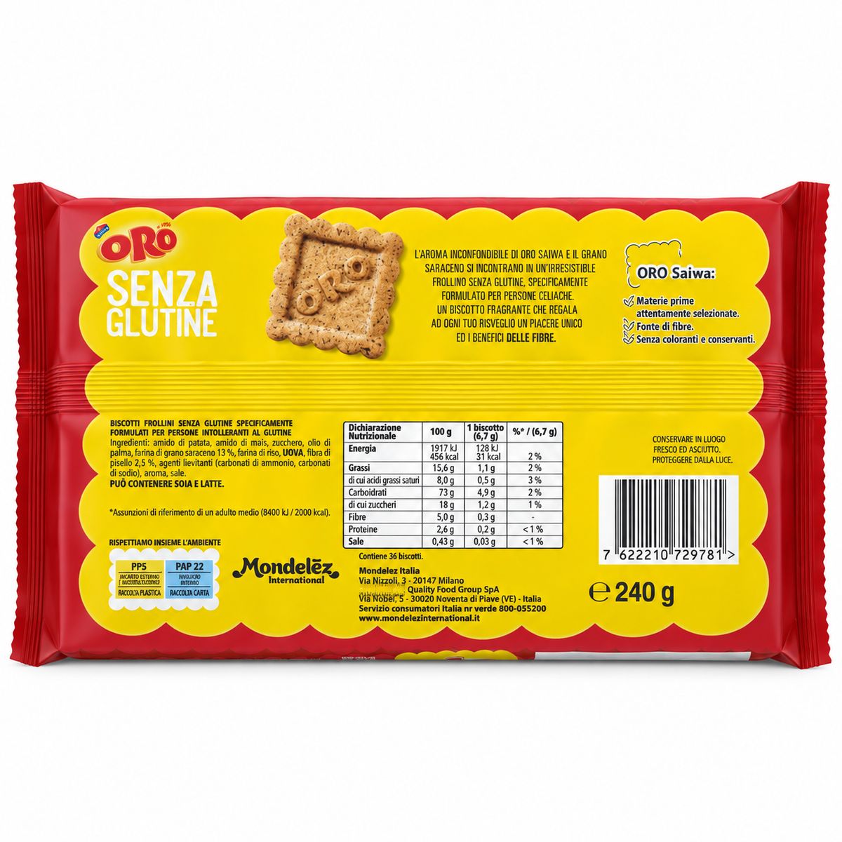 Oro Saiwa Frollini al Grano Saraceno Senza Glutine 240 g