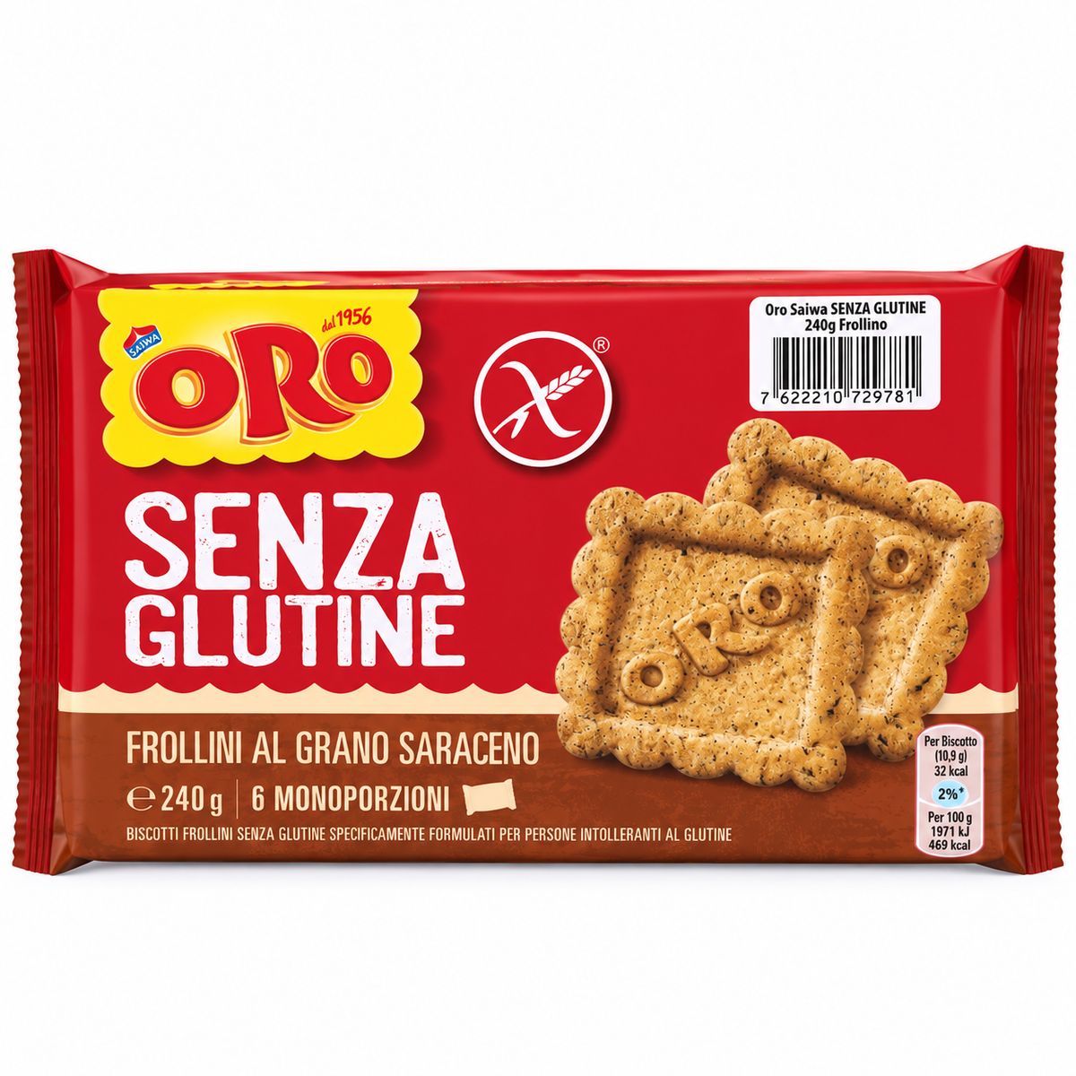 Oro Saiwa Glutenfreie Buchweizenkekse 240g