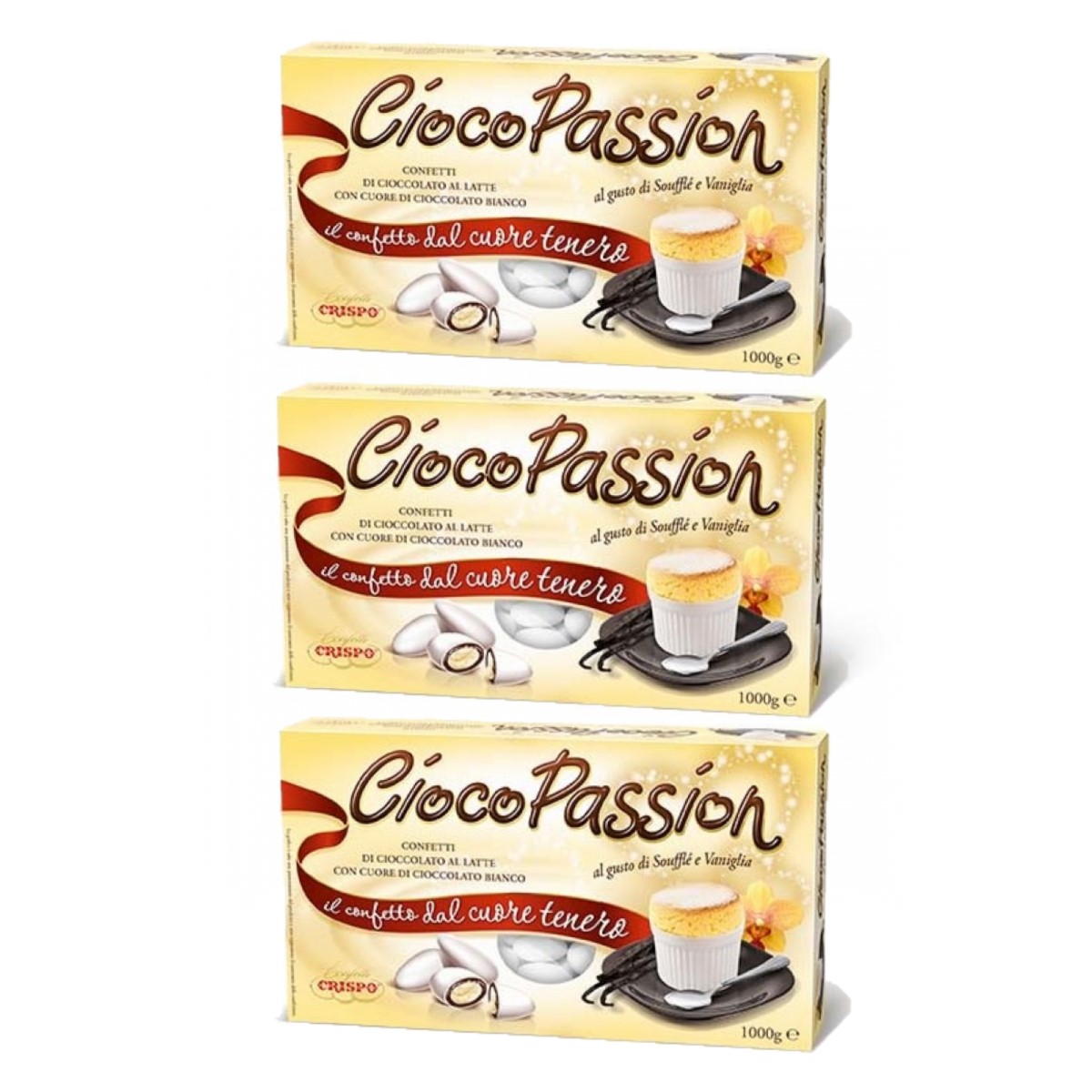 Crispo Confetti CiocoPassion Soufflé y Vainilla 1 Kg. 3 piezas