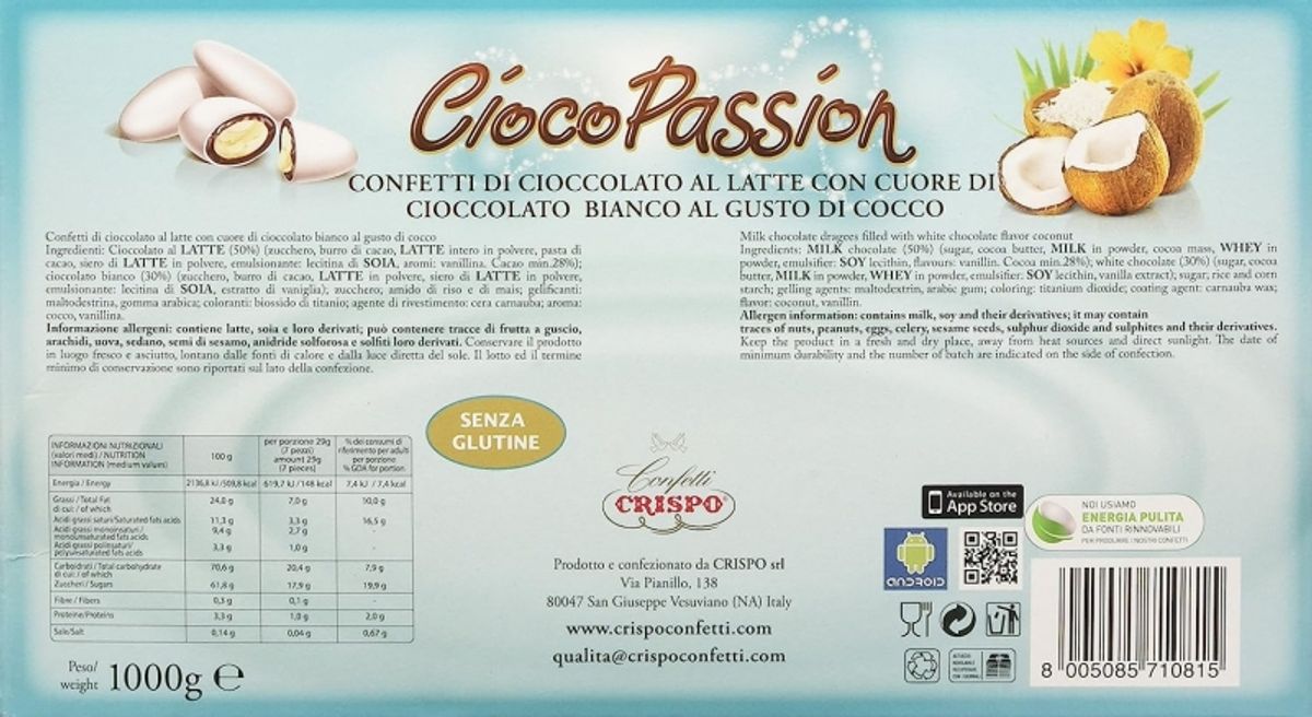 Crispo Confetti CiocoPassion Coco 1 kg.