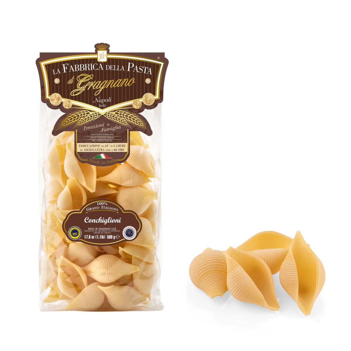 La Fabbrica della Pasta di Gragnano "Conchiglioni Giganti" Pasta di Gragnano IGP 500 Gr.