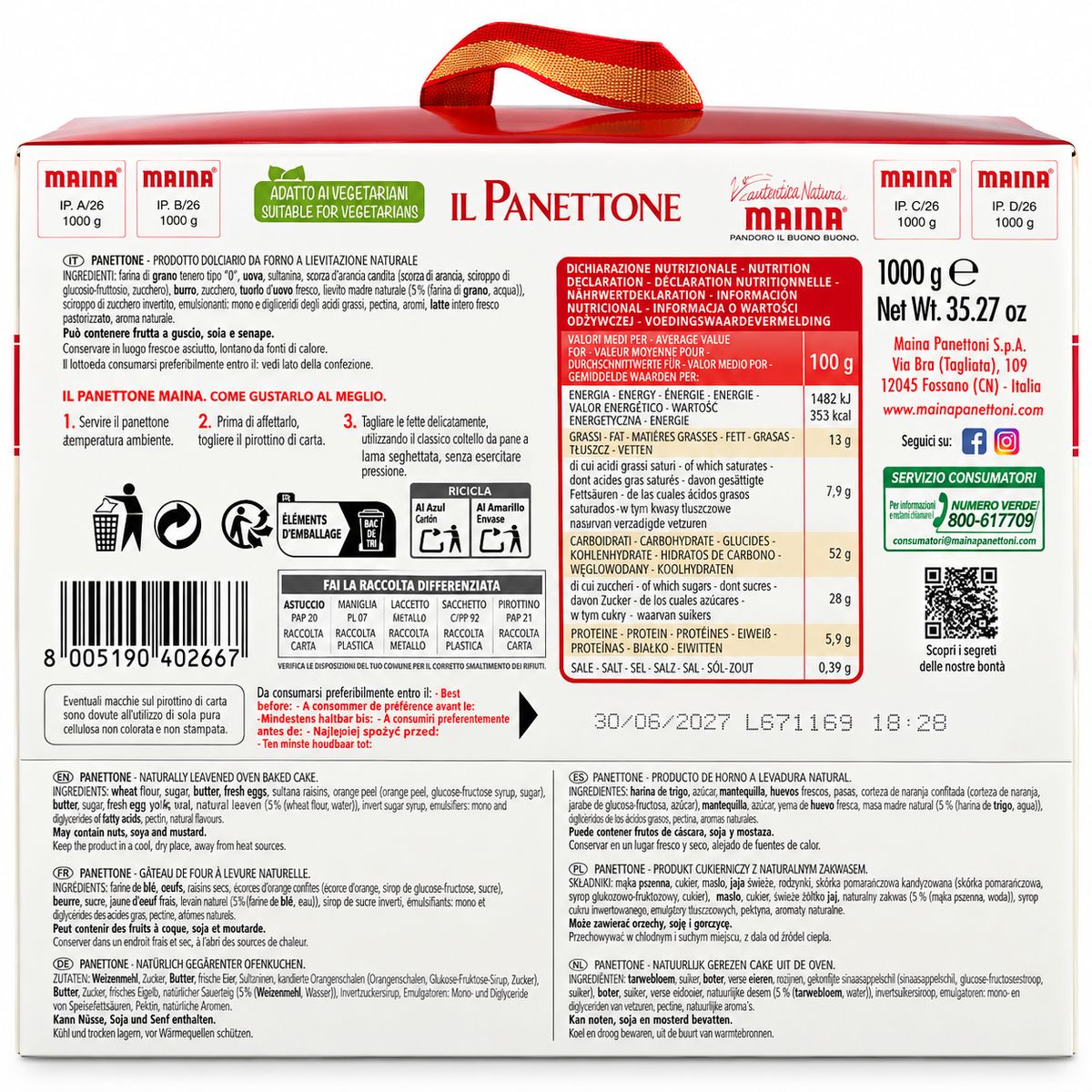Panettone Maina 1 kg