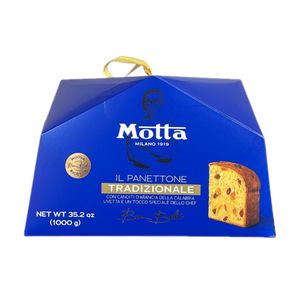 Motta Traditional Panettone 1kg – Classic Italian Recipe with Calabrian Candied Orange and Raisins – Signature of Chef Bruno Barbieri