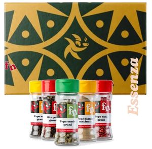 Fantasia Napoletana “Essenza” Christmas Gift Box – Gourmet Selection of Premium Whole & Ground Peppers