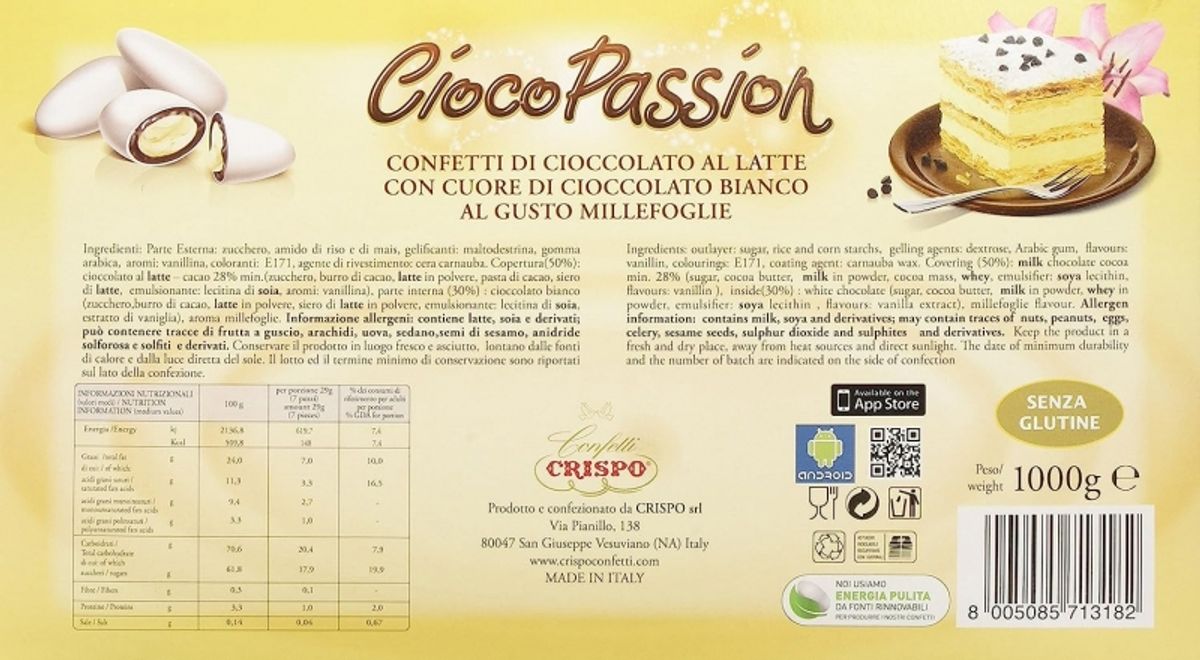 Crispo Confetti CiocoPassion Millefeuille 1 kg.
