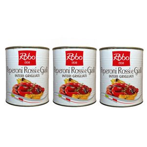 Robo Peperoni Rossi e Gialli Interi Grigliati 800 g – Peperoni Grigliati in Acqua per Uso Professionale_0