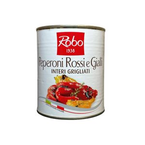 Robo Peperoni Rossi e Gialli Interi Grigliati 800 g – Peperoni Grigliati in Acqua per Uso Professionale