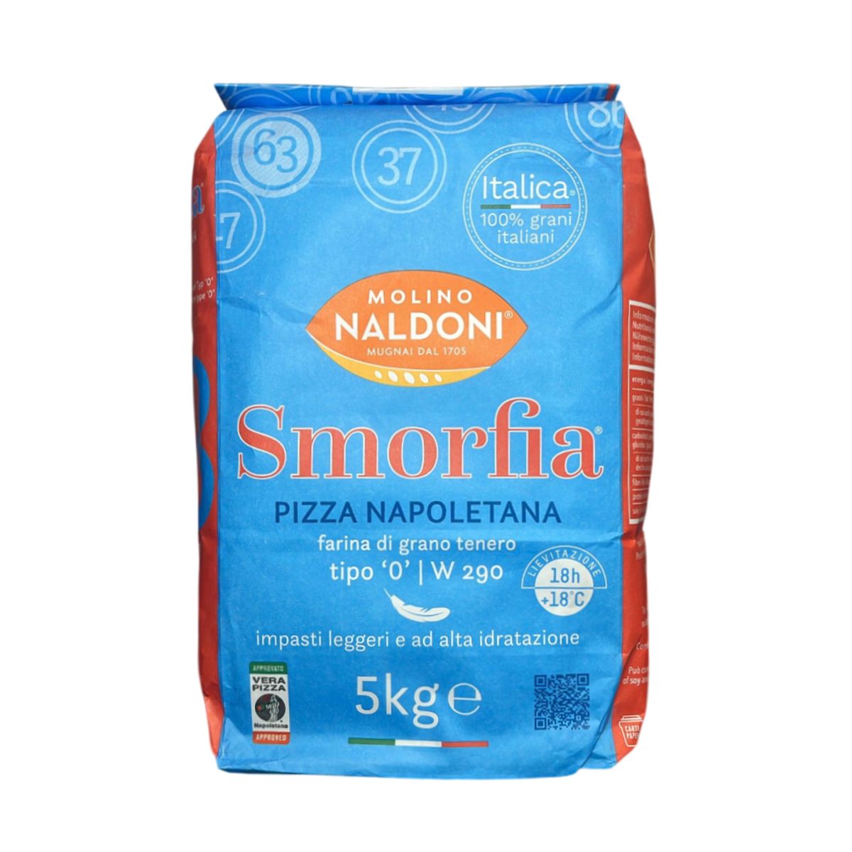 Molino Naldoni Farine Smorfia Type « 0 » pour Pizza Napolitaine 5 kg