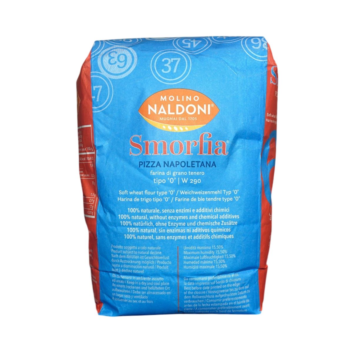 Molino Naldoni Farine Smorfia Type « 0 » pour Pizza Napolitaine 5 kg